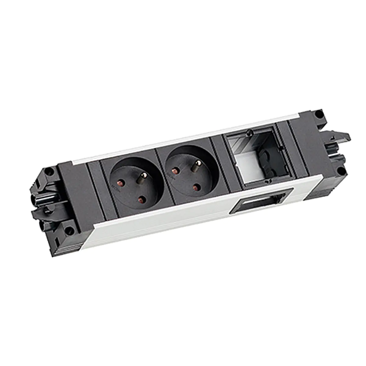 Bachmann Steckdosenleiste STEP ALU 2xUTE 1xCM 90STROM GST18 L220mm
