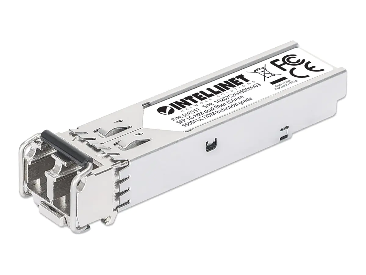 Intellinet - SFP (Mini-GBIC)-Transceiver-Modul (gleichwertig mit: Cisco GLC-SX-MM) - 1GbE - 1000Base-SX - LC Multi-Mode - bis zu 550 m - 850 nm