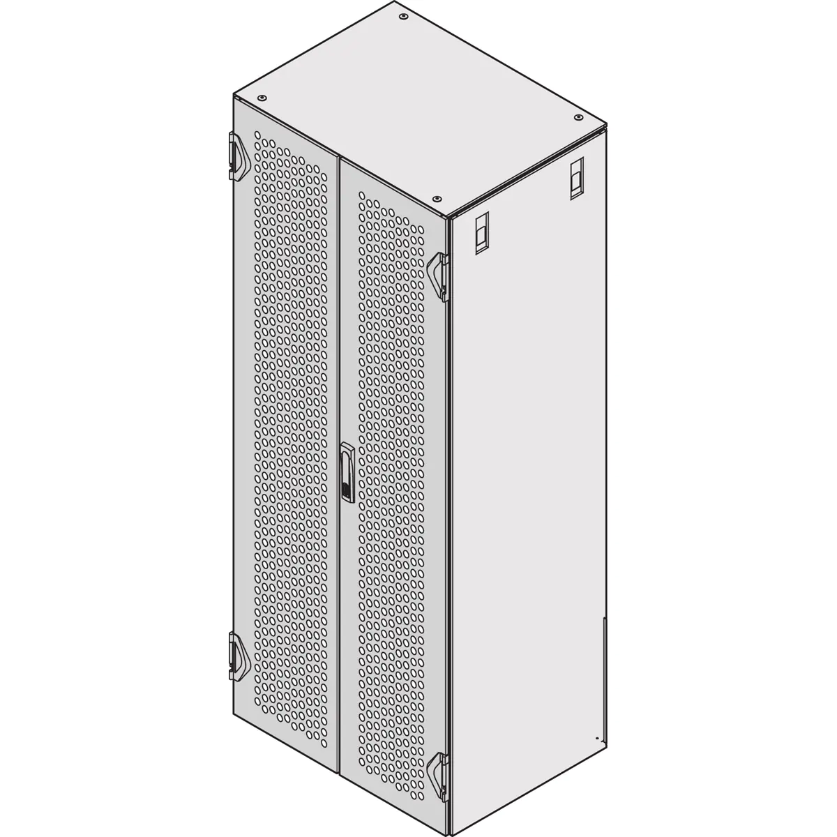 SCHROFF 21130683 19 Zoll Netzwerkschrank -Doppeltür, perforiert Schwarz/Grau