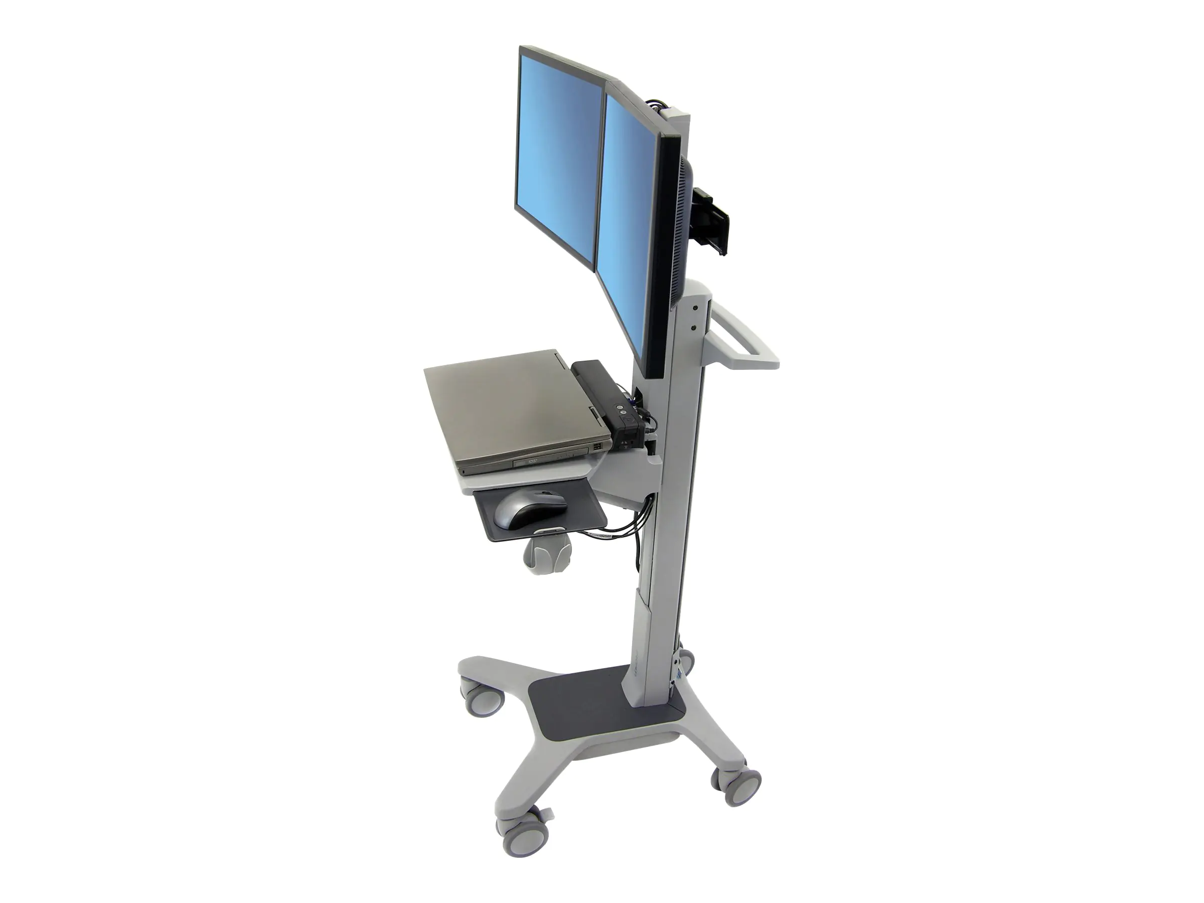 Ergotron Neo-Flex WideView WorkSpace - Wagen - Patentierte Constant Force Technologie - für 2 LCD-Displays / PC-Ausrüstung - dual - Aluminium, pulverbeschichteter Stahl, hochwertiger Kunststoff - Zweistufiges Grau - Bildschirmgröße: bis zu 55,9 cm (bis zu