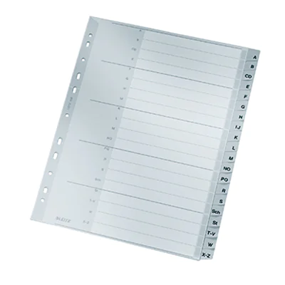Leitz Register 12600000 A-Z DIN A4 20teilig PP grau Leitz Register 12600000 A-Z DIN A4 20teilig PP grau