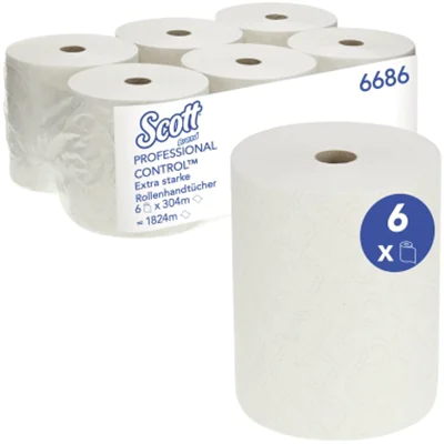 Scott Handtuchrolle Extra Strong 6686 304m weiß 6 St./Pack. Scott Handtuchrolle Extra Strong 6686 304m weiß 6 St./Pack.