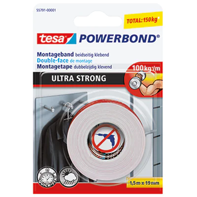 tesa Montageklebeband Powerbond Ultra Strong 55791-00001 19mmx1,5m tesa Montageklebeband Powerbond Ultra Strong 55791-00001 19mmx1,5m