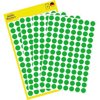 Avery Zweckform Markierungspunkt 3592 8mm grün 416 St./Pack. Avery Zweckform Markierungspunkt 3592 8mm grün 416 St./Pack.