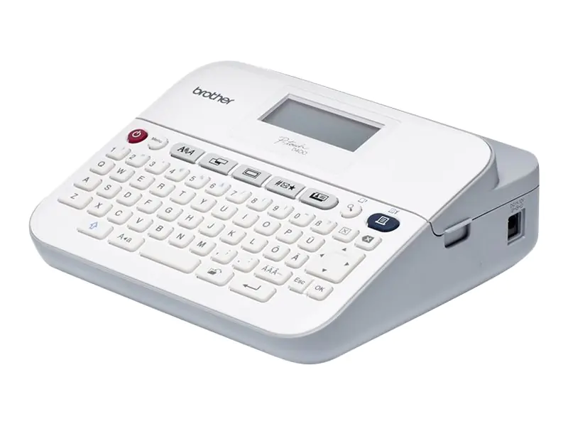 Brother P-Touch PT-D400 - Beschriftungsgerät - s/w - Thermotransfer - Rolle (1,8 cm) - 180 dpi - bis zu 20 mm/Sek. - 5-zeiliger Druck - Grau, weiß