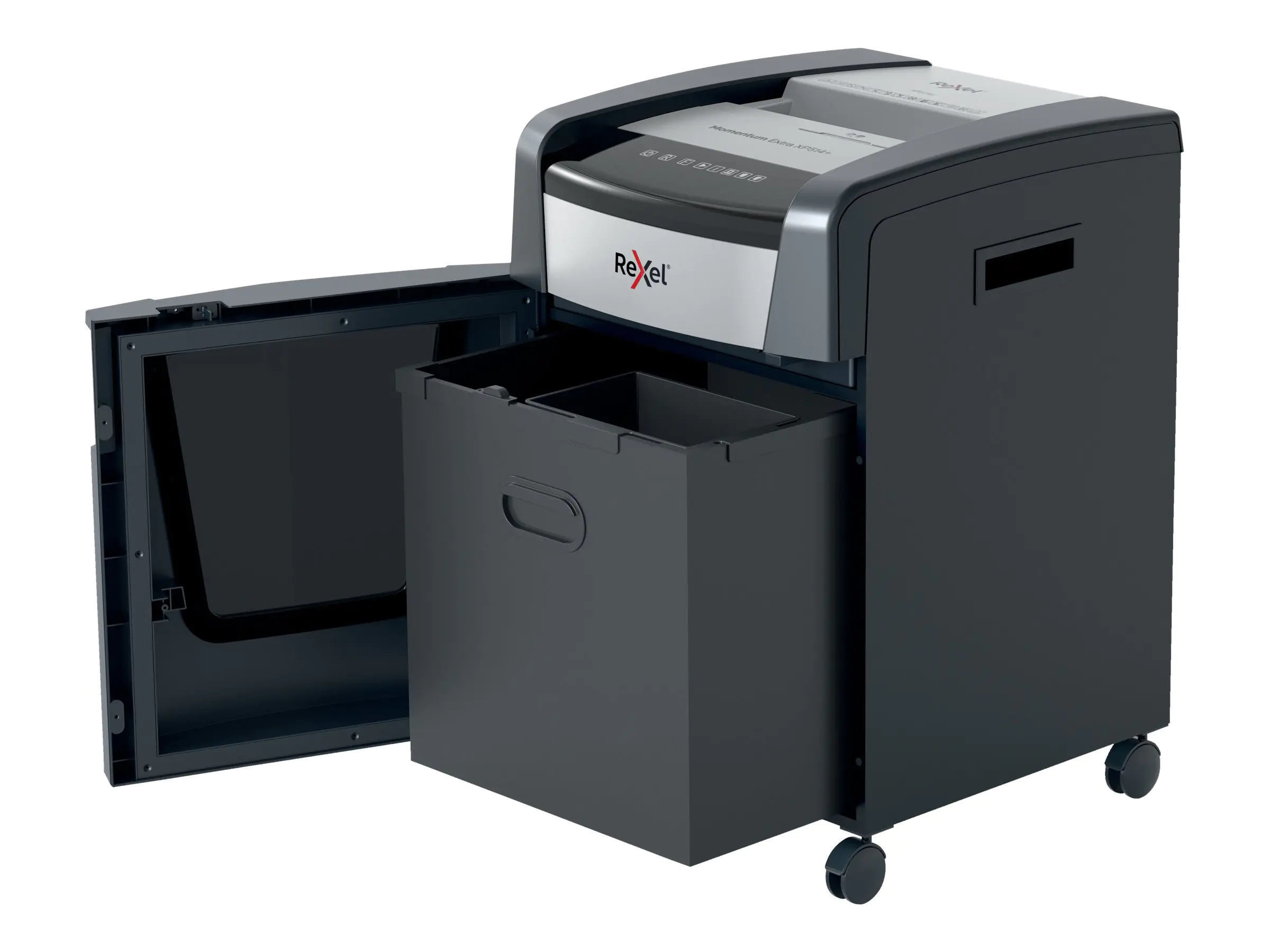 Rexel® Aktenvernichter Momentum Extra XP514+ P-5 Papier, Heftklammern, Büroklammern, Kreditkarten, CDs/DVDs Partikelschnitt 15 Bl. (70 g/m²) schwarz