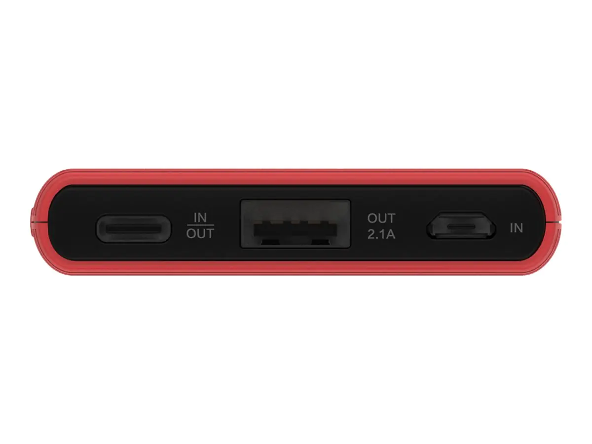 TERRATEC P50 Pocket - Powerbank - 5000 mAh - 2.1 A - 2 Ausgabeanschlussstellen (USB, USB-C) - Poppy Red