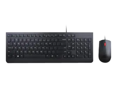 Lenovo Essential Wired Combo - Tastatur-und-Maus-Set - USB - Niederländisch - für ThinkCentre M75q Gen 2; M80; ThinkPad P14s Gen 2; T15 Gen 2; X1 Yoga Gen 6; X13 Gen 2
