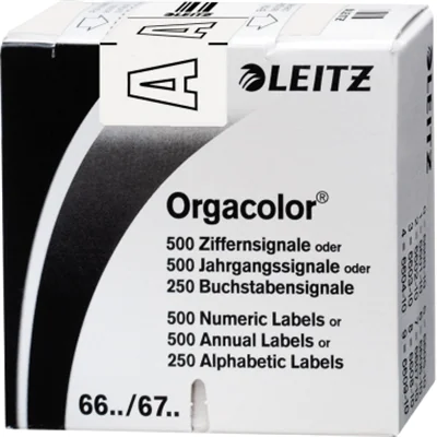 Leitz Buchstabensignal Orgacolor 66101000 A weiß 250 St./Pack. Leitz Buchstabensignal Orgacolor 66101000 A weiß 250 St./Pack.