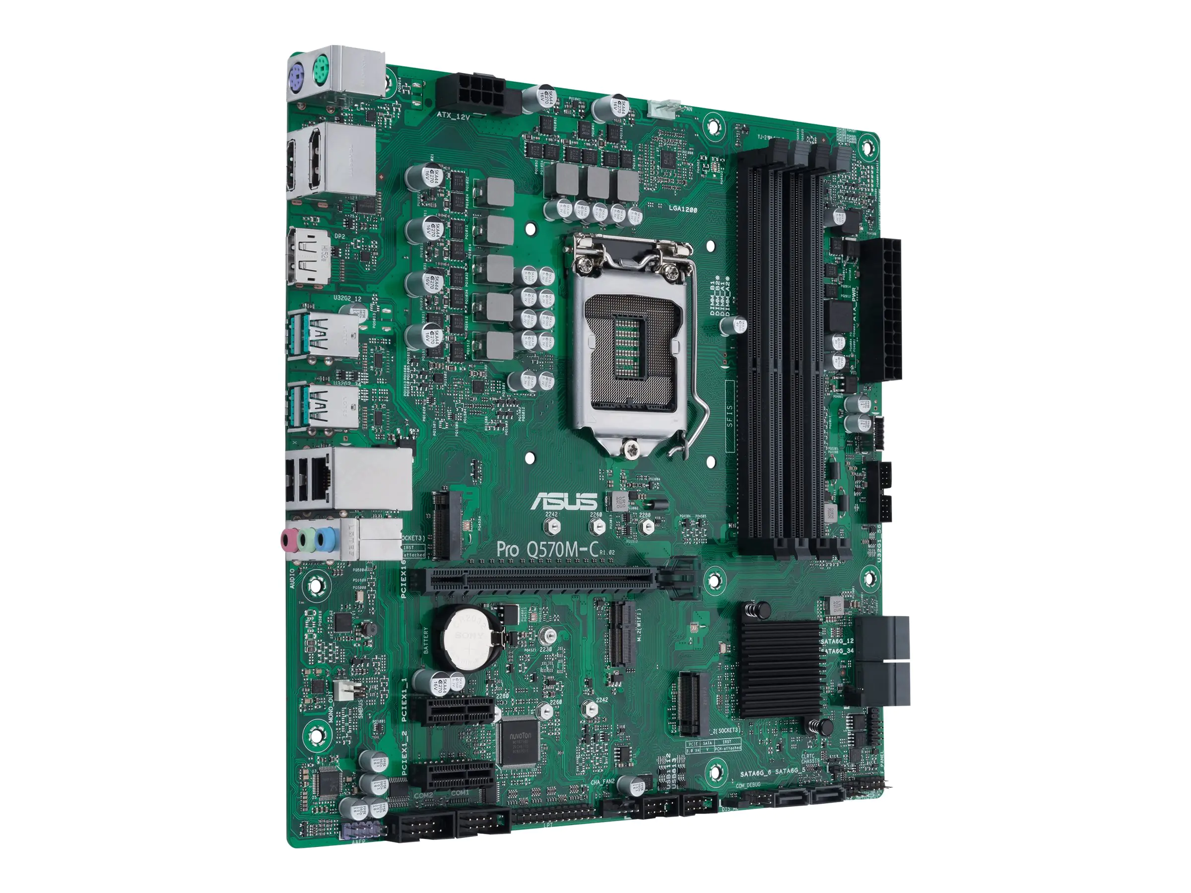 ASUS Pro Q570M-C/CSM - Motherboard - micro ATX - LGA1200-Sockel - Q570 Chipsatz - USB-C Gen1, USB 3.2 Gen 1, USB 3.2 Gen 2 - Gigabit LAN - Onboard-Grafik (CPU erforderlich) - HD Audio (8-Kanal)