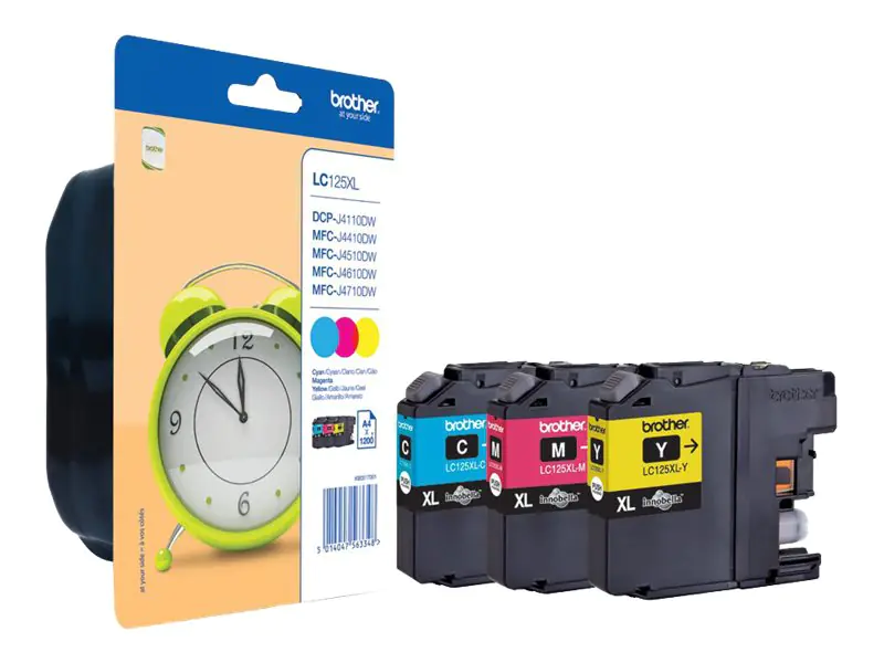 Brother LC125XL Rainbow Pack - 3er-Pack - Sehr hohe Ergiebigkeit - Gelb, Cyan, Magenta - Original - Blister mit akustischem/elektromagnetischem Alarm - Tintenpatrone - für Brother DCP-J4110DW, MFC-J4410DW, MFC-J4510DW, MFC-J6520DW, MFC-J6720DW, MFC-J6920D Brother LC125XL Rainbow Pack - 3er-Pack - Sehr hohe Ergiebigkeit - Gelb, Cyan, Magenta - Original - Blister mit akustischem/elektromagnetischem Alarm - Tintenpatrone - für Brother DCP-J4110DW, MFC-J4410DW, MFC-J4510DW, MFC-J6520DW, MFC-J6720DW, MFC-J6920D
