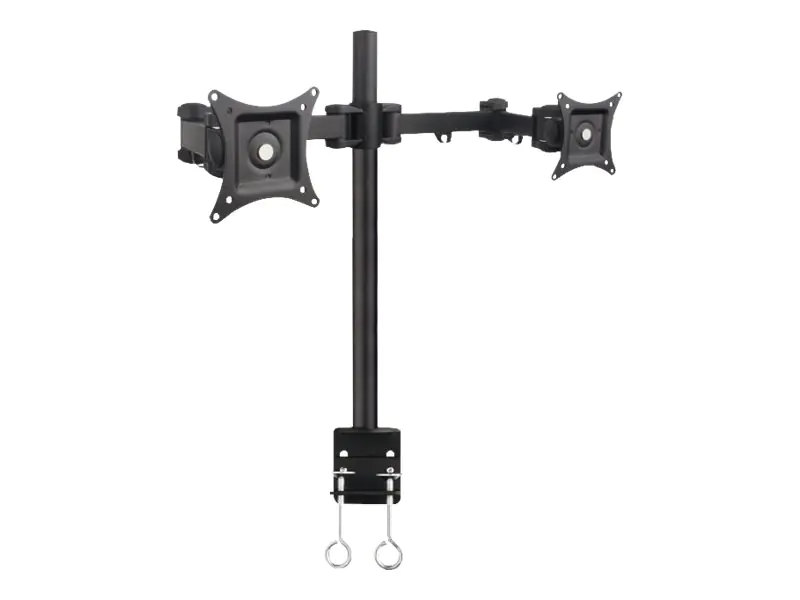 Techly Befestigungskit (Spannbefestigung für Tisch, Befestigungsarm für Dual-Bildschirm) - für 2 LCD-Displays - Schwarz - Bildschirmgröße: 33-68.6 cm (13"-27") ICA-LCD-482-D