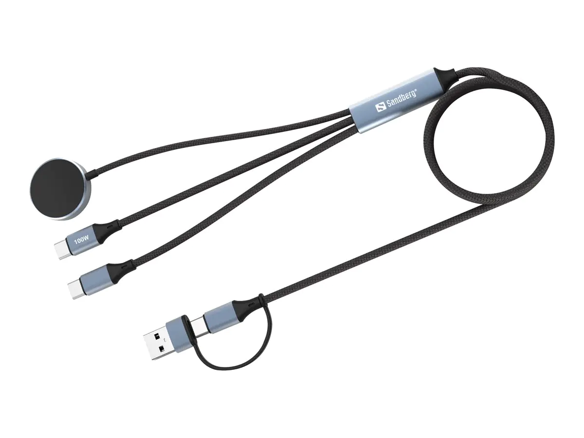 SANDBERG USB-Kabel - USB-C (M) zu USB-C, kabelloses Laden - 1.2 m - USB-Stromversorgung