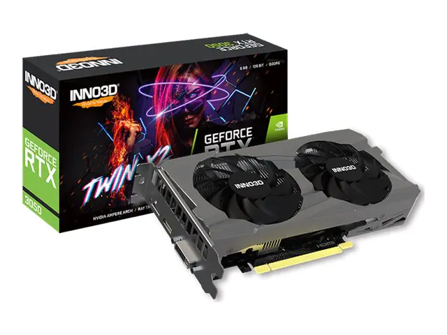 Inno3D GeForce RTX 3050 TWIN X2 - Grafikkarten - GF RTX 3050 - 6 GB GDDR6 - PCIe 4.0 - DisplayPort, HDMI, DVI