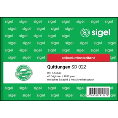 SIGEL Quittung SD022 DIN A6 quer selbstdurchschreibend 2x40Blatt SIGEL Quittung SD022 DIN A6 quer selbstdurchschreibend 2x40Blatt