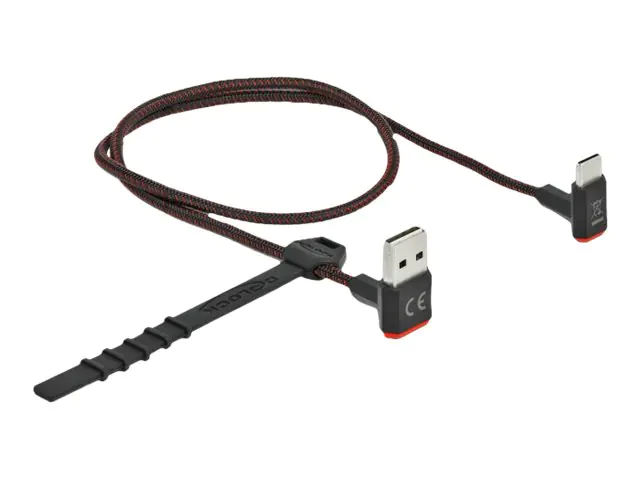 Delock Easy - USB-Kabel - USB (M) nach oben/unten abgewinkelt, doppelseitig zu 24 pin USB-C (M) nach oben/unten abgewinkelt, doppelseitig - USB 2.0 - 50 cm - Schwarz