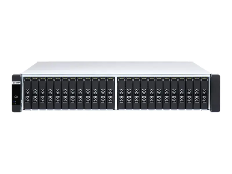 QNAP ES2486dc - NAS-Server - 24 Schächte - Rack - einbaufähig - SAS 12Gb/s - RAID RAID 0, 1, 5, 6, 10, 50, JBOD, 60, RAID TP - RAM 128 GB - Gigabit Ethernet / 10 Gigabit Ethernet - iSCSI Support - 2U