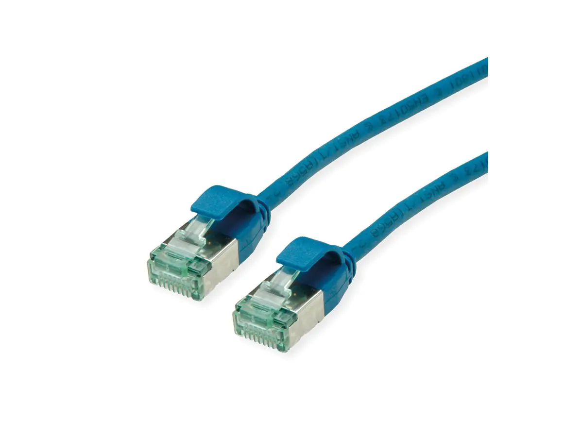 ROLINE RM U/FTP Patchkabel Kat.6A/Kl.EA SLIM blau 5m - FTP