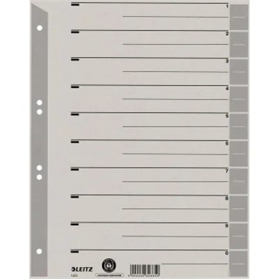 Leitz Trennblatt DIN A4, Überbreite Kraftkarton, recycelt grau schwarz 100 St./Pack. Leitz Trennblatt DIN A4, Überbreite Kraftkarton, recycelt grau schwarz 100 St./Pack.