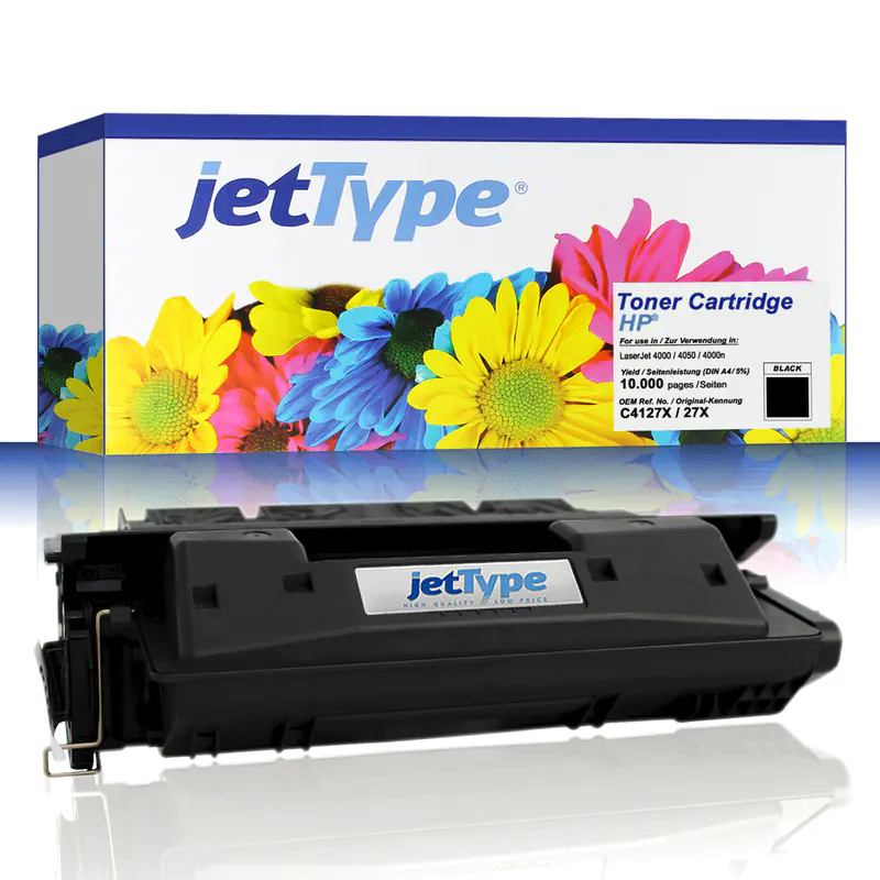 jetType Toner kompatibel zu HP C4127X 27X schwarz 10.000 Seiten Große Füllmenge 1 Stück