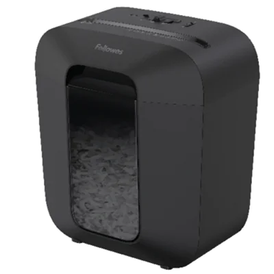 Fellowes® Aktenvernichter Powershred® LX25 P-4 Papier, Heftklammern, Büroklammern, Kreditkarten Partikelschnitt schwarz