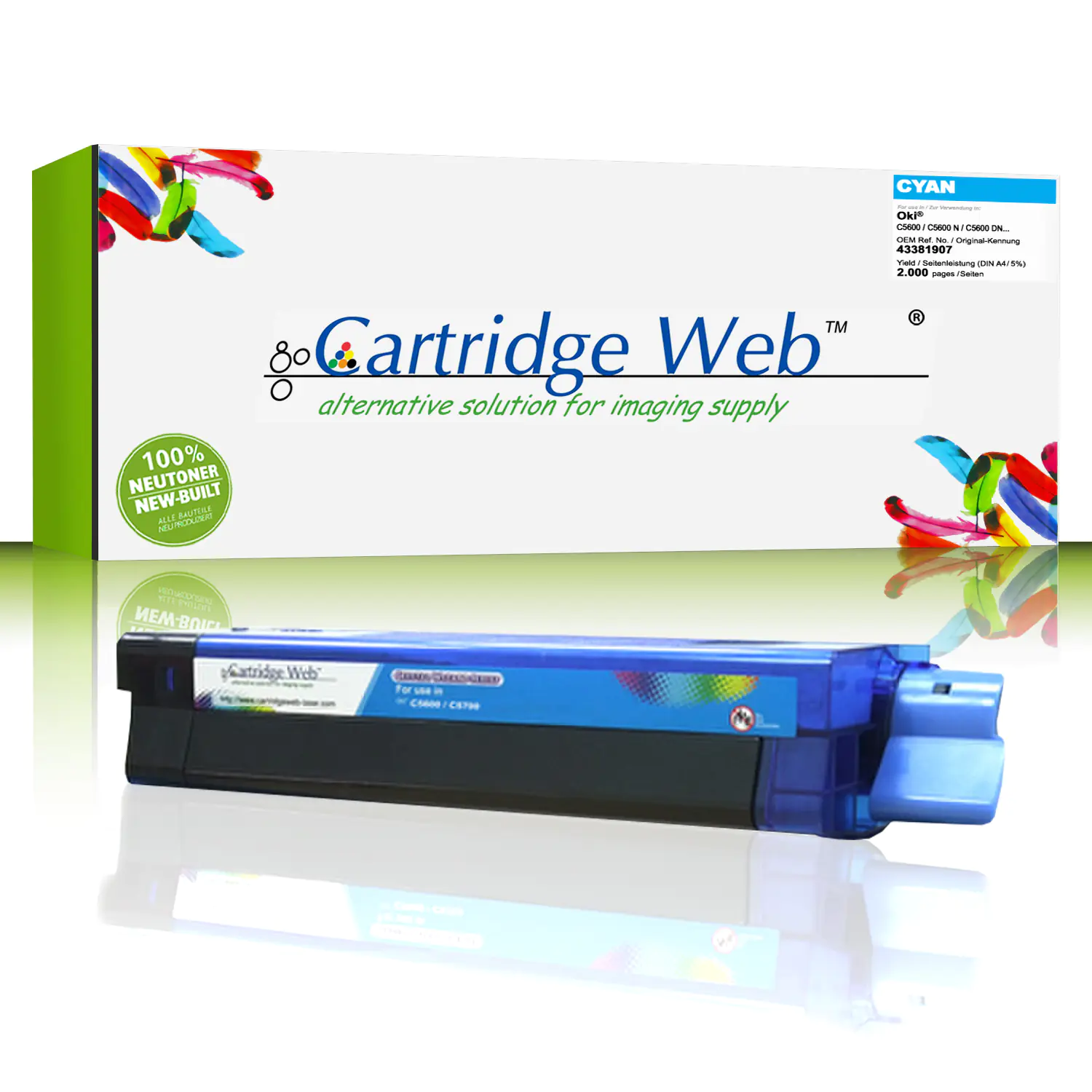 CartridgeWeb Toner kompatibel zu Oki 43381907 cyan 2.000 Seiten CartridgeWeb Toner kompatibel zu Oki 43381907 cyan 2.000 Seiten