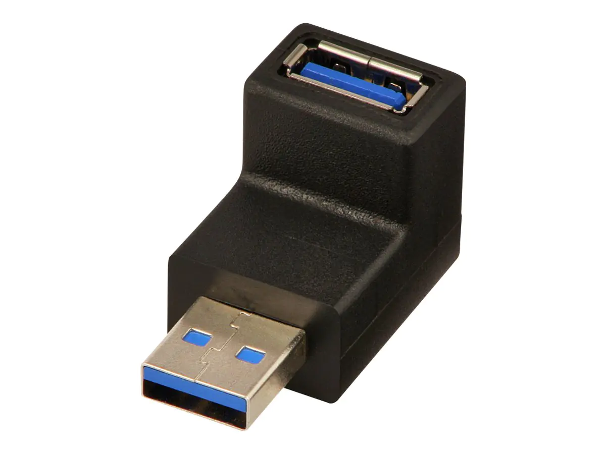 Lindy USB 3.0 Adapter Typ A 90° nach unten - USB-Adapter - USB Type B (W) zu USB Typ A (M) - USB 3.0 - 90° Stecker - Schwarz