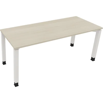 Schreibtisch Vierfuß Quadratrohr B1800xT700xH680-820 ws/Akazie hell