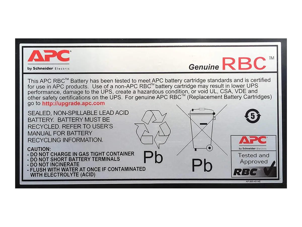 APC Replacement Battery Cartridge #110 - USV-Akku - 1 x Batterie - Bleisäure - Schwarz - für P/N: BE650G2-CP, BE650G2-FR, BE650G2-GR, BE650G2-IT, BE650G2-SP, BE650G2-UK, BR650MI APC Replacement Battery Cartridge #110 - USV-Akku - 1 x Batterie - Bleisäure - Schwarz - für P/N: BE650G2-CP, BE650G2-FR, BE650G2-GR, BE650G2-IT, BE650G2-SP, BE650G2-UK, BR650MI