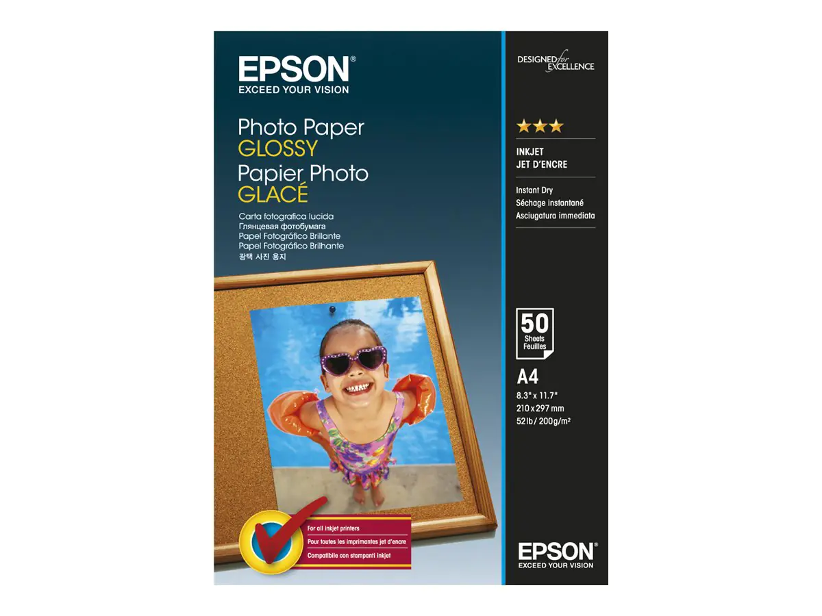 Epson Fotopapier C13S042539 DIN A4 200g Glossy weiß 50 Bl./Pack.