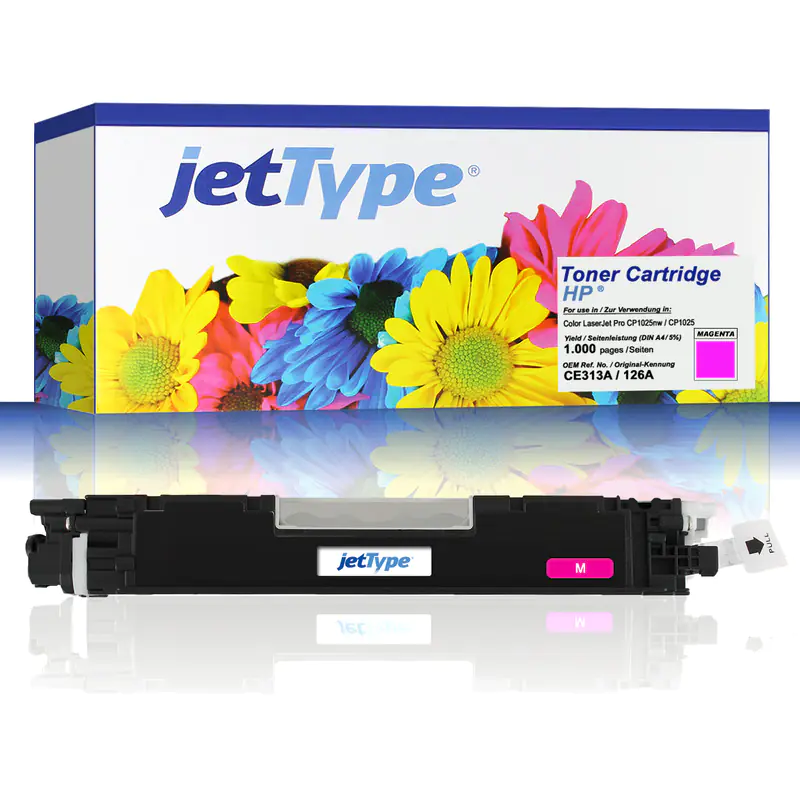 jetType Toner kompatibel zu HP CE313A 126A magenta 1.000 Seiten 1 Stück jetType Toner kompatibel zu HP CE313A 126A magenta 1.000 Seiten 1 Stück