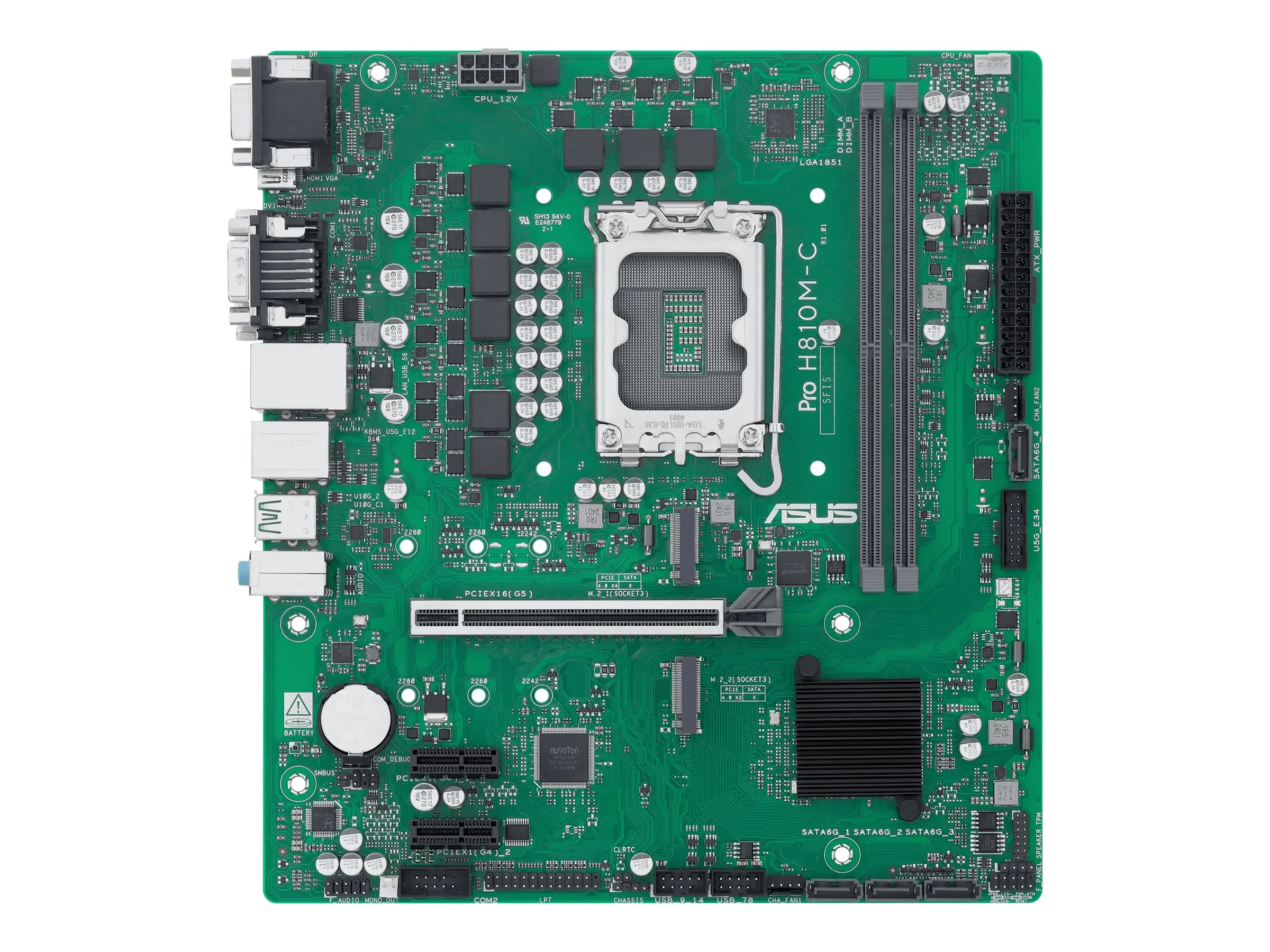 ASUS PRO H810M-C-CSM - Motherboard - micro ATX - LGA1851-Sockel - H810 Chipsatz - USB-C 3.2 Gen 1,