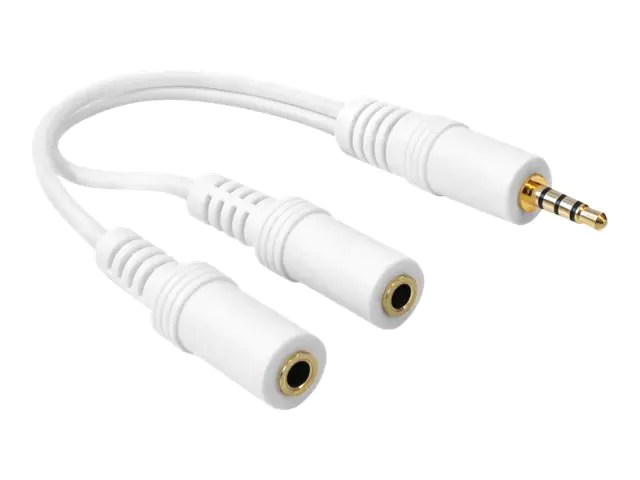 Delock - Audiokabel - mini-phone stereo 3.5 mm weiblich zu mini-phone stereo 3.5 mm männlich - 20 cm - weiß