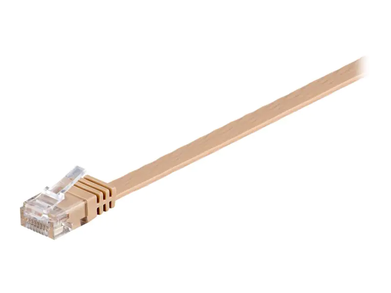 goobay - Patch-Kabel - RJ-45 (M) bis RJ-45 (M) - 5 m - UTP - CAT 6 - geformt, flach - hellbraun