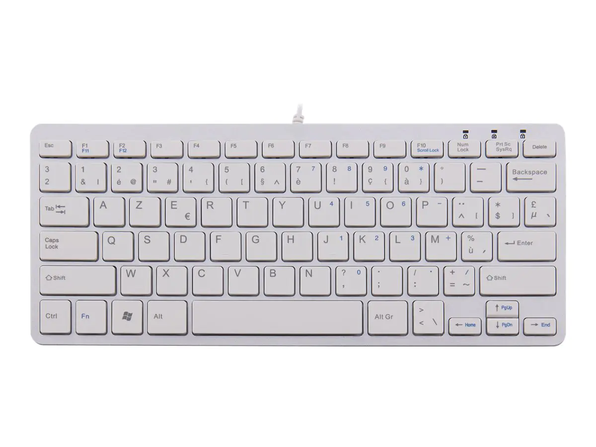 R-Go Compact Tastatur, AZERTY (BE), weiß, drahtgebundenen - Tastatur - USB - AZERTY - Belgien - weiß