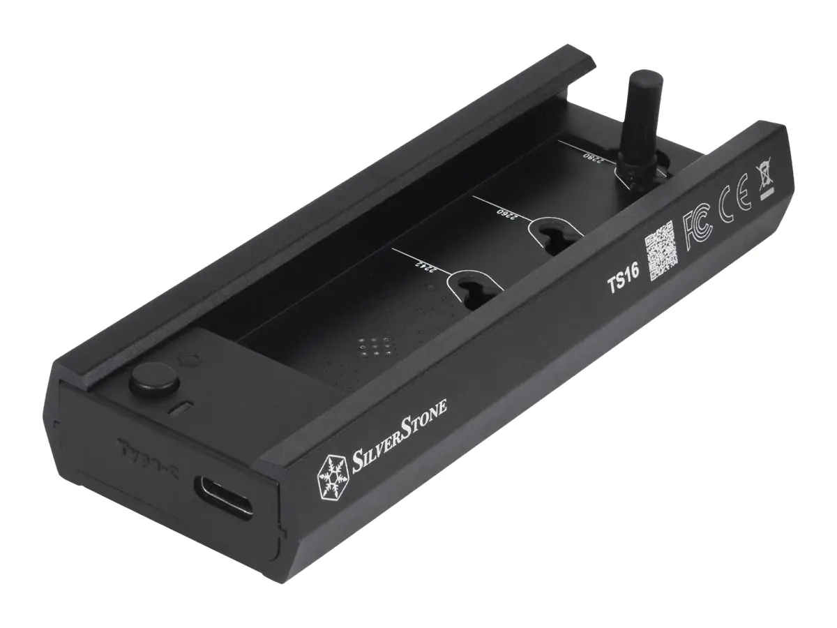 SilverStone TS16 - SSD-Dockingstation - M.2 - SATA 6Gb/s / PCIe 3.0 (NVMe) - USB 3.2 (Gen 2) - Schwarz