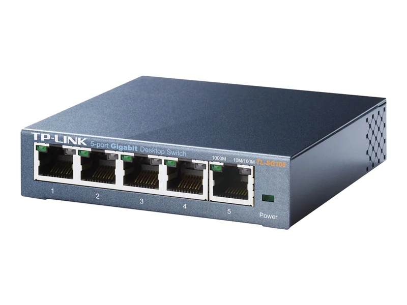 TP-Link TL-SG105 5-Port Metal Gigabit Switch - Switch - unmanaged - 5 x 10/100/1000 - Desktop