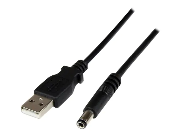 StarTech.com USB 2.0 auf Hohlstecker Typ N Kabel - USB A DC 5V 5,5mm Stecker Stromkabel Stecker 1m - Stromkabel - USB (nur Strom) USB2TYPEN1M