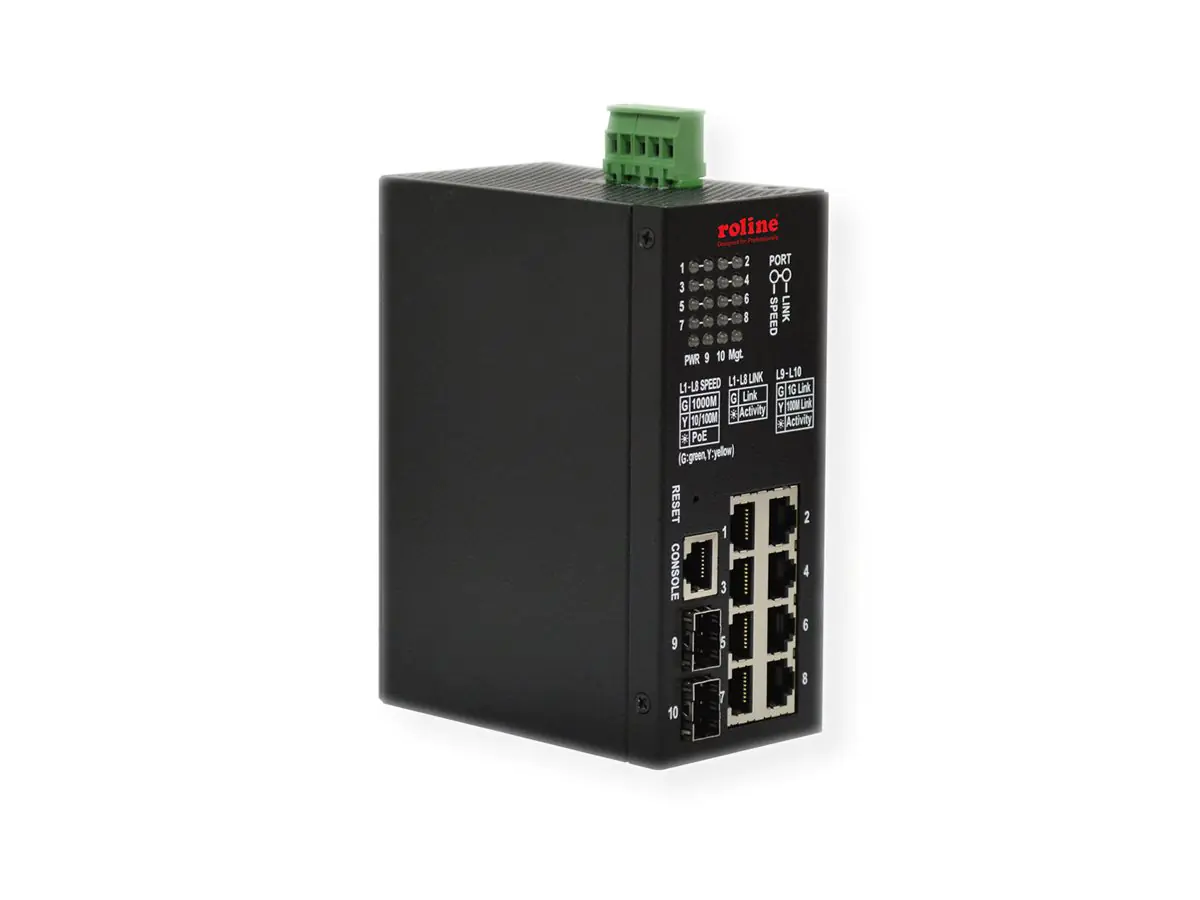 ROLINE Industrial - Switch - Smart - 8 x 10/100/1000 (PoE+) 21.13.1137
