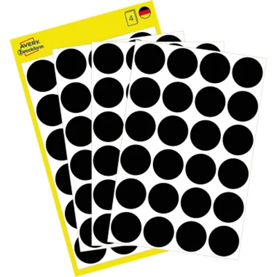 Avery Zweckform Markierungspunkt 3003 18mm schwarz 96 St./Pack. Avery Zweckform Markierungspunkt 3003 18mm schwarz 96 St./Pack.