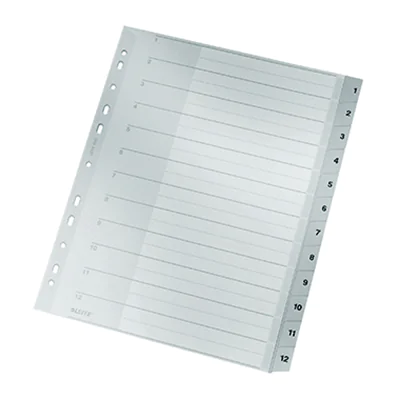 Leitz Register 12820000 DIN A4 1-12 Polypropylen grau Leitz Register 12820000 DIN A4 1-12 Polypropylen grau