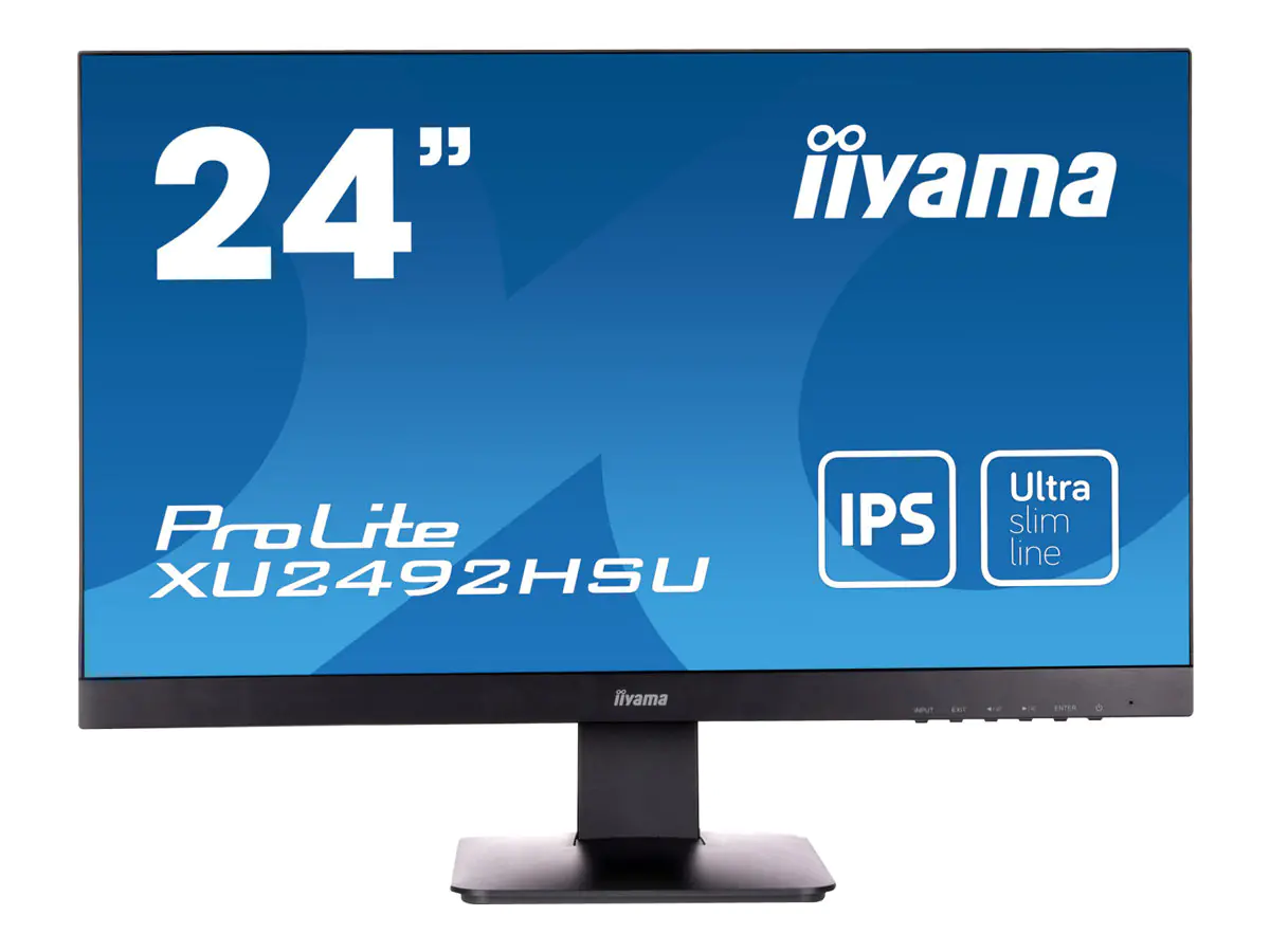 Iiyama ProLite XU2492HSU-B1 - LED-Monitor - 60.5 cm (23.8") (23.8" sichtbar) - 1920 x 1080 Full HD (1080p) - IPS - 250 cd/m² - 1000:1 - 4 ms - HDMI, DisplayPort - Lautsprecher - Schwarz