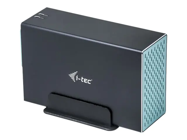 i-Tec MySafe - Speichergehäuse mit Netzanzeige - 3.5" (8.9 cm) - 2 Sender/Kanal - SATA 6Gb/s - RAID RAID 0, 1, JBOD - USB-C, Thunderbolt 3 - Grau, Blau