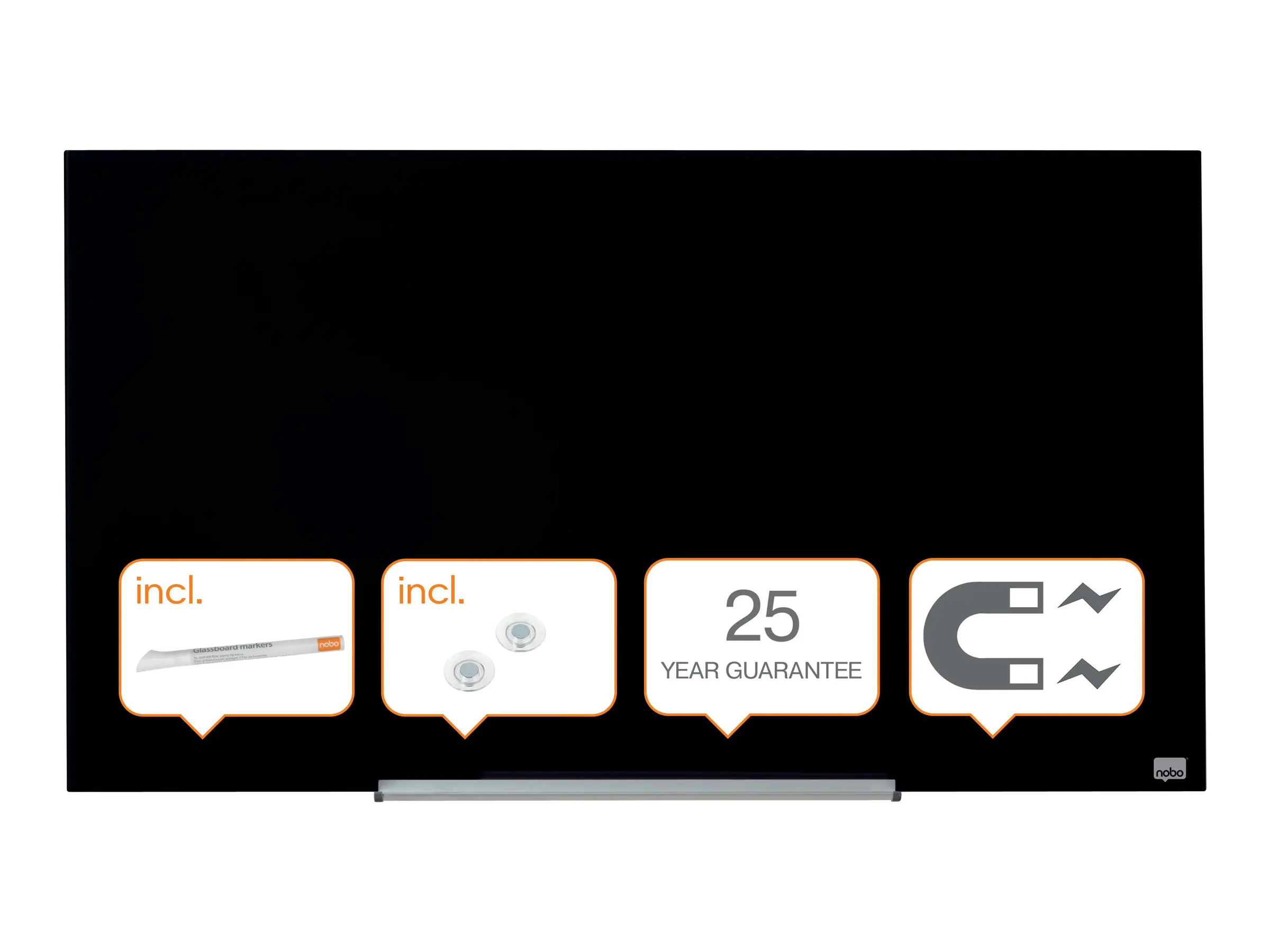Nobo Whiteboard Widescreen 1905180 993x559mm Glas 45" sw
