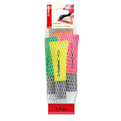 STABILO Textmarker NEON 72/4-1-5 2-5mm sortiert 4 St./Pack. STABILO Textmarker NEON 72/4-1-5 2-5mm sortiert 4 St./Pack.