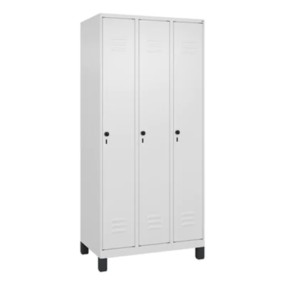 C+P Kleiderspind Classic PLUS 900 x 1.950 x 500 mm (B x H x T) 3 Abteile Stahl verkehrsweiß