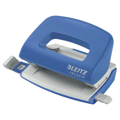 Leitz Locher NeXXt Recycle Mini 8cm 10 Bl. (80 g/m²) mit Anschlagschiene blau Leitz Locher NeXXt Recycle Mini 8cm 10 Bl. (80 g/m²) mit Anschlagschiene blau