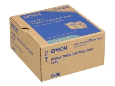 Epson Toner Doppelpack C13S050608 0604 Cyan 2x 7.500 Seiten 2 Stück