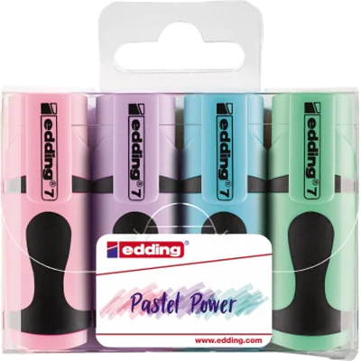 edding Textmarker 7 mini highlighter pastell 1-3mm farbig sortiert Keilspitze 4 St./Pack. edding Textmarker 7 mini highlighter pastell 1-3mm farbig sortiert Keilspitze 4 St./Pack.