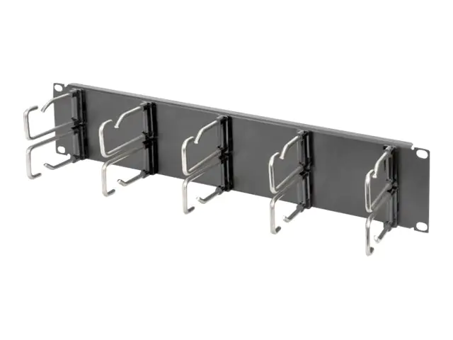 DIGITUS Kabelmanagement-Panel mit Ringen für Rack - Schwarz, RAL 9005 - 2U - 48.3 cm (19")